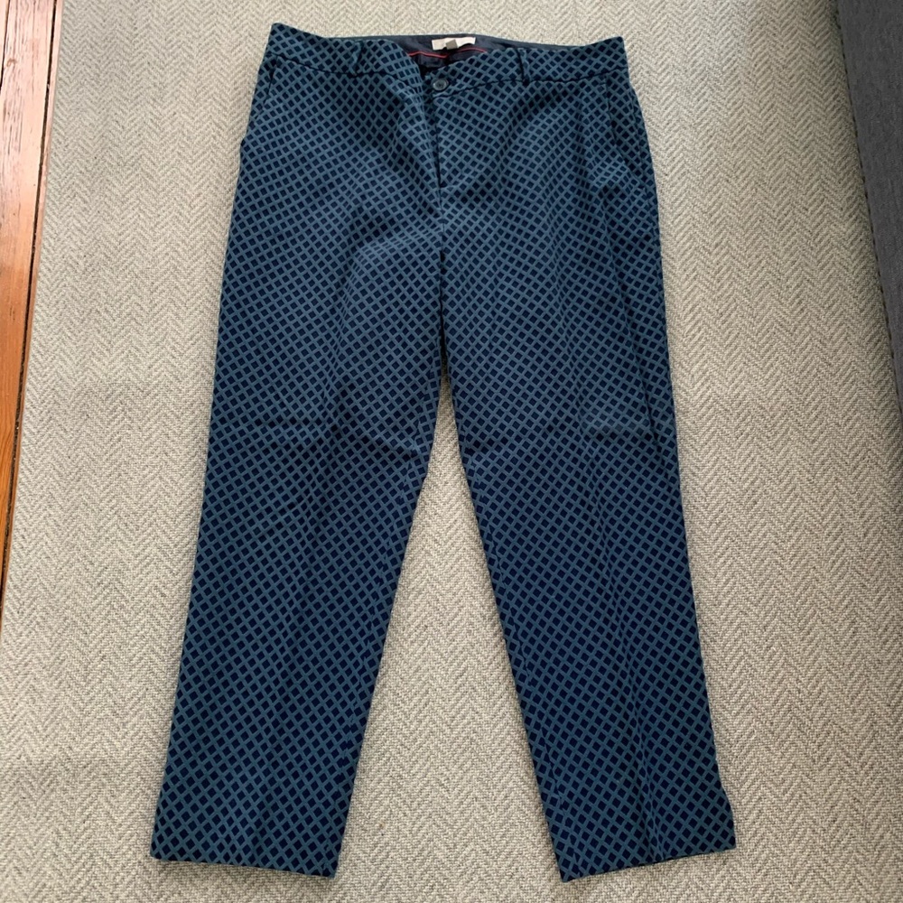 Banana Republic Camden Jacquard Blue Diamond Pants